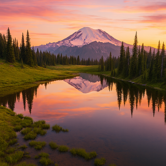 Tipsoo Lake - Mount Rainier National Park - Washington United States - Rendered - Digital File Digital My Custom Designs PDF