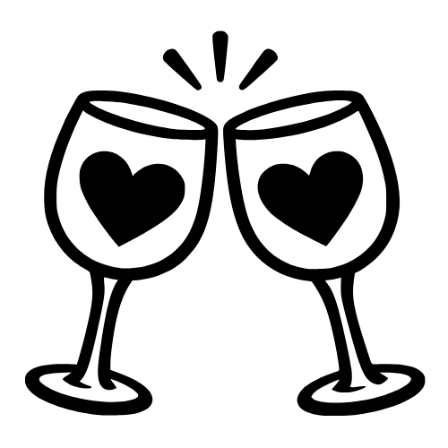 Toast Two Wine Glasses with Heart Design - Digital File - XCS Friendly Digital My Custom Designs PDF