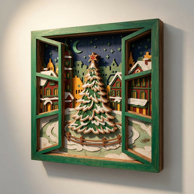 Town Center Tree - Christmas - Layered Line Design - Digital File - ZIP File - Digital