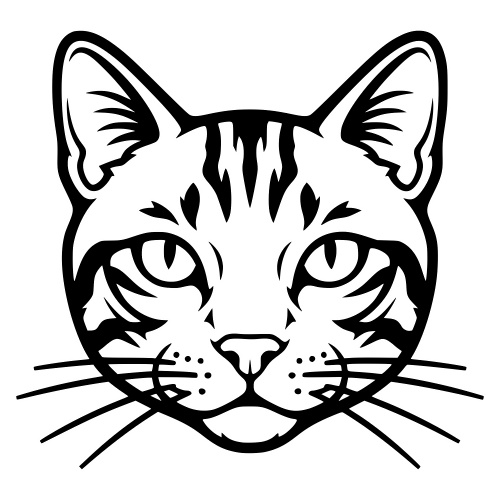 Toyger Cat Face - Digital File - XCS Friendly Digital My Custom Designs PDF