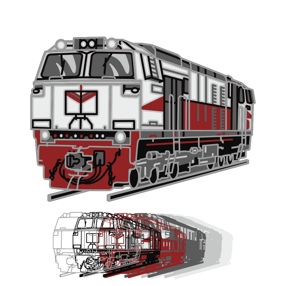 Train - Layered Line Design - Digital File Digital My Custom Designs ZIP File