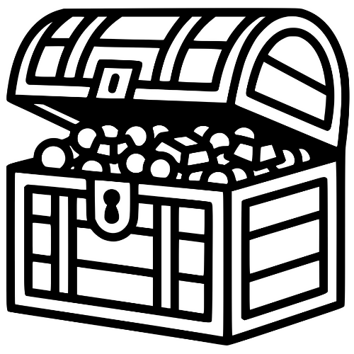 Treasure Chest with Gold - Digital File - XCS Friendly Digital My Custom Designs PDF