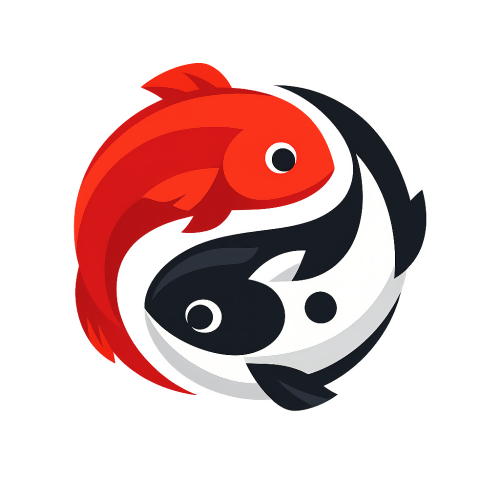 Trendy & Aesthetic Niches - Koi Fish Yin-Yang- T Shirt Designs - Digital File Digital My Custom Designs 300 DPI PNG