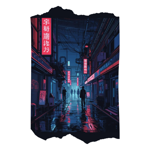 Trendy & Aesthetic Niches - Rainlit Street - T Shirt Design - Digital File Digital My Custom Designs 300 DPI PNG