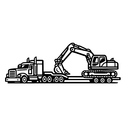 Truck with Heavy Machinery - Vector Graphics - Digital File Digital My Custom Designs PDF