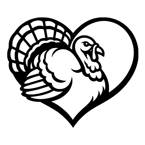 Turkey Heart Outline - Vector Graphics - Digital File Digital My Custom Designs PDF