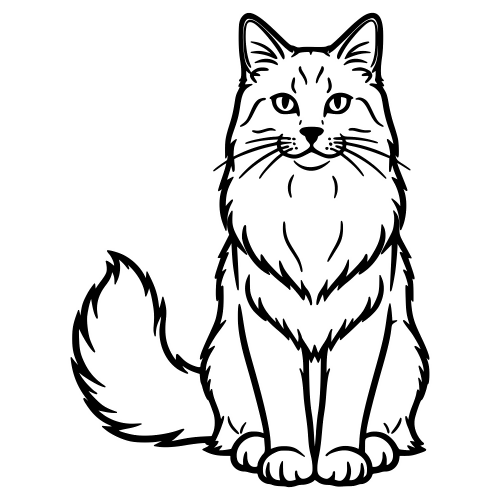Turkish Angora Sketch - Digital File - XCS Friendly Digital My Custom Designs PDF