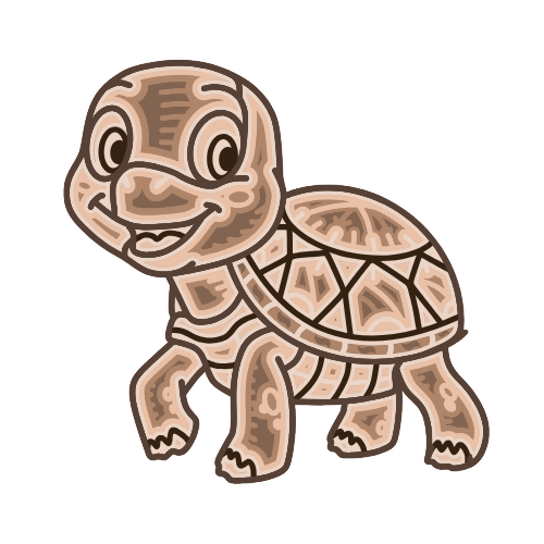 Turtle - Layered Line Design - Digital File Digital My Custom Designs ZIP File