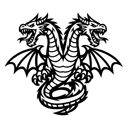 Two-Headed Dragon - Vector Graphics - Digital File Digital My Custom Designs PDF