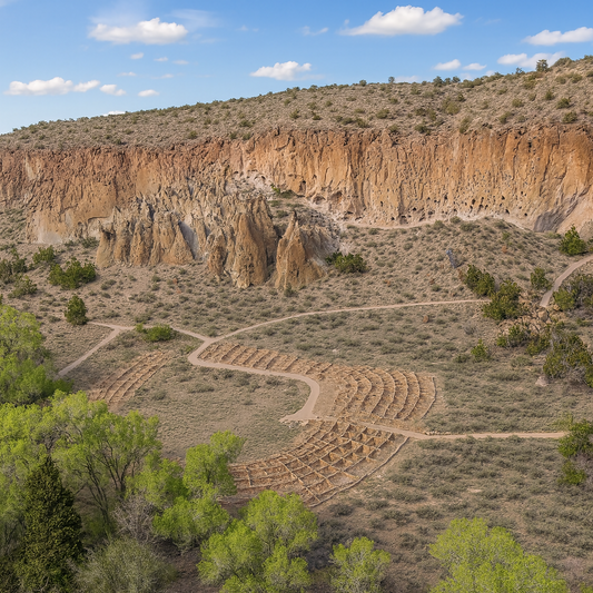 Tyuonyi Village and Cave Dwellings - Bandelier National Monument - New Mexico United States - Rendered - Digital File Digital My Custom Designs PDF