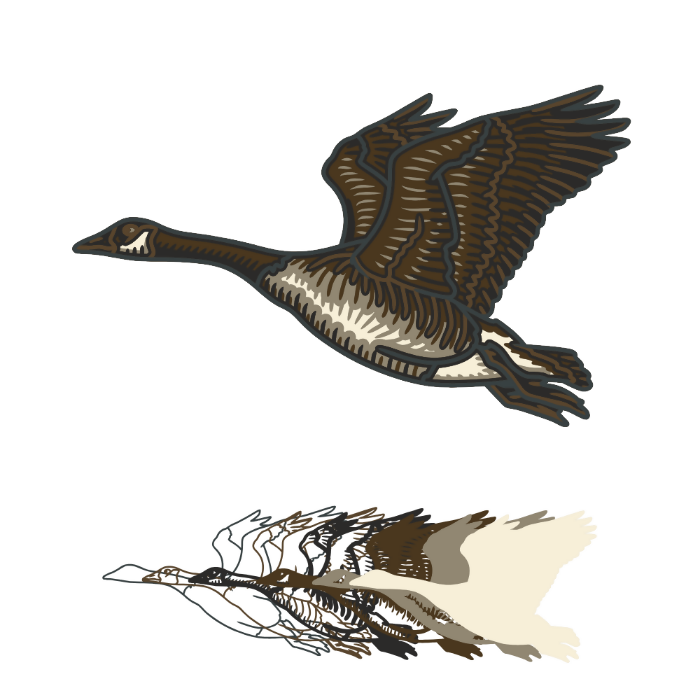 Goose - Animal - Layered Line Design - Digital File Digital My Custom Designs ZIP File