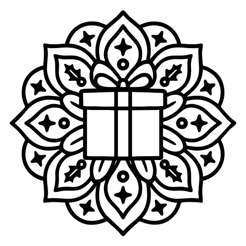 Gift Mandala Sketch - Digital File - XCS Friendly Digital My Custom Designs PDF