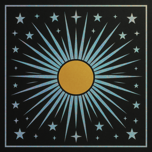 Luxury and Ornamental - Deco Sunburst And Star Cluster With Holographic Rays - Pattern - Digital File Digital My Custom Designs PDF