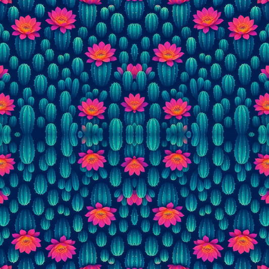Floral and Botanical - Fluorescent Cactus Blooms - Pattern - Digital File Digital My Custom Designs PDF