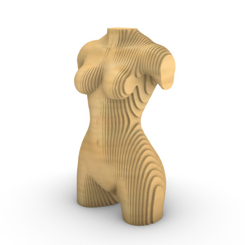 Ripple Art Layered Female Body - CNC / Laser - 1/4 inch Digital File Digital My Custom Designs DXF