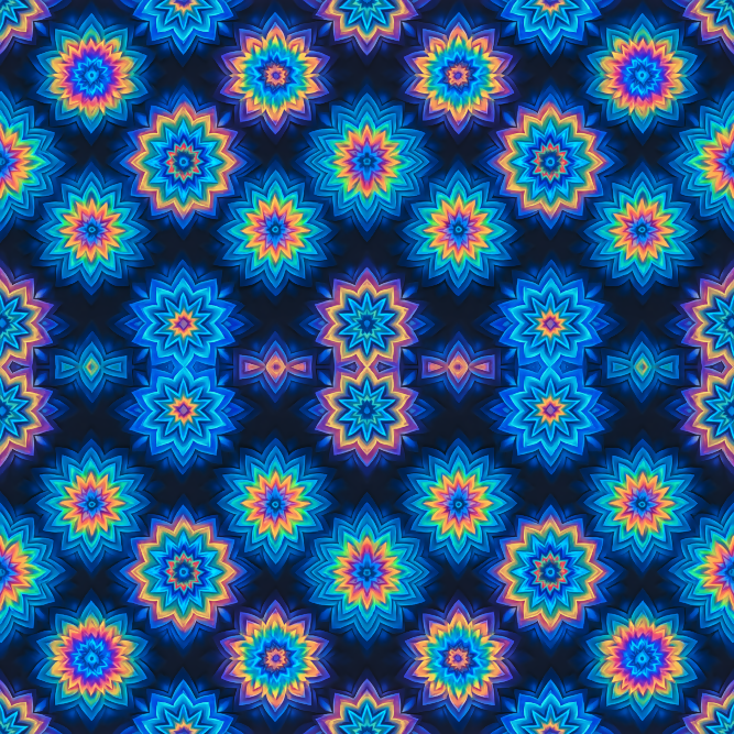 Geometric Abstract - Luminous Kaleidoscope Star Mandala Pattern - Digital File Digital My Custom Designs PDF