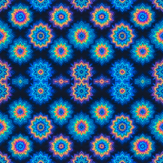 Geometric Abstract - Luminous Kaleidoscope Star Mandala Pattern - Digital File Digital My Custom Designs PDF