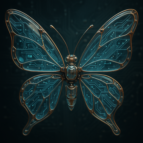 Futuristic & Sci-Fi - Mecha Butterflies Made of Glass Circuits - Pattern - DIgital File Digital My Custom Designs PDF