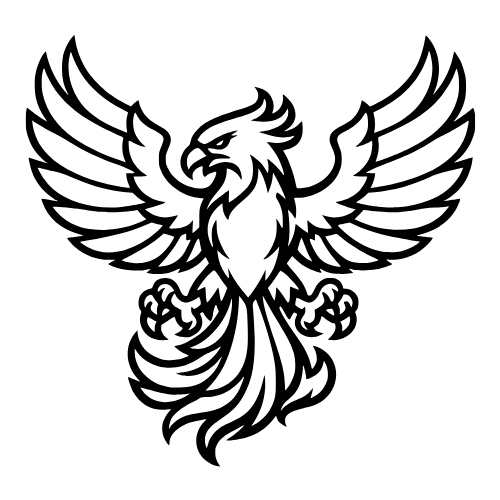 Cartoon Phoenix Outline - Vector Graphics - Digital File Digital My Custom Designs PDF