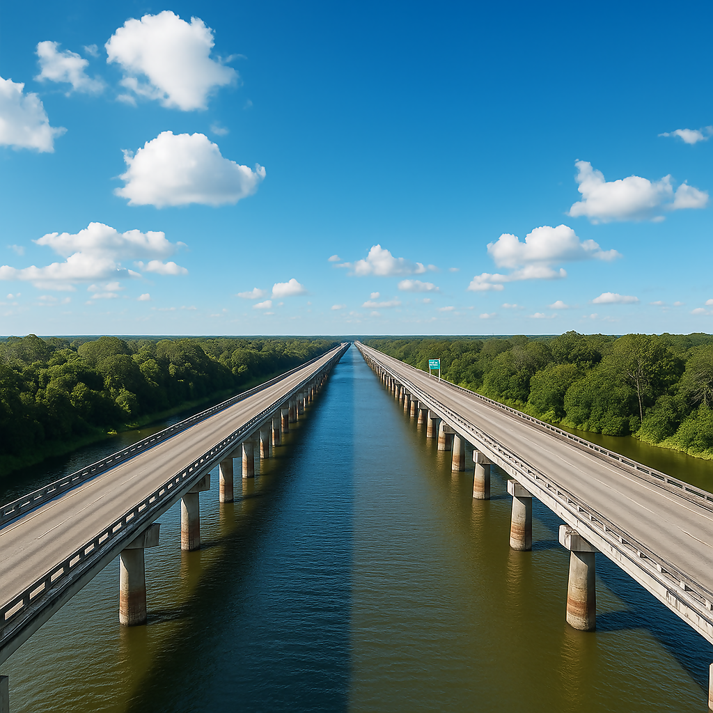 Atchafalaya Basin Bridge - Louisiana United States - Rendered - Digital File Digital My Custom Designs PDF