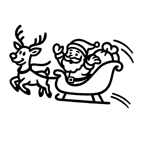 Santa Flying Sleigh - Digital File - XCS Friendly Digital My Custom Designs PDF