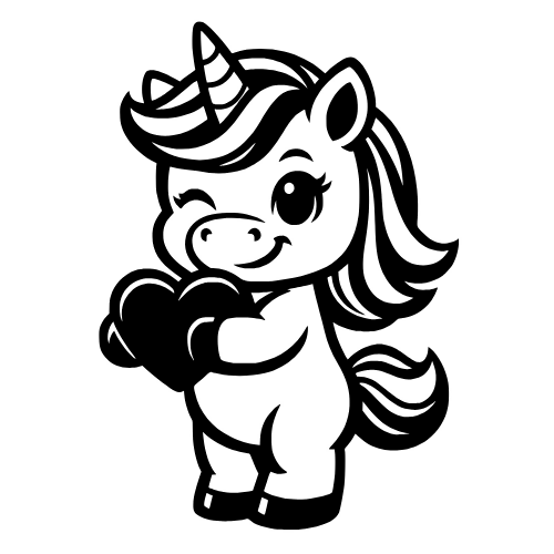 Unicorn with Heart - Digital File - XCS Friendly Digital My Custom Designs PDF