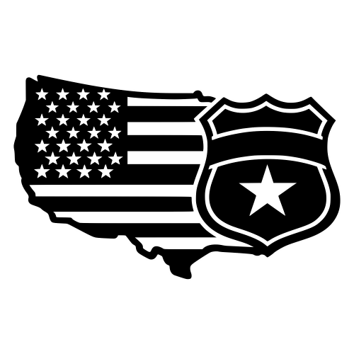 United States Flag Meets Police Badge - Vector Graphics - Digital File Digital My Custom Designs PDF