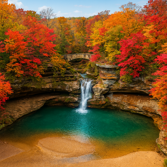Upper Falls - Hocking Hills State Park - Ohio United States - Rendered - Digital File Digital My Custom Designs PDF