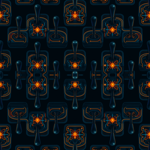 Gaming and Pop Culture - Joystick Cross-Section With Glowing Mechanics - Pattern - Digital File Digital My Custom Designs PDF