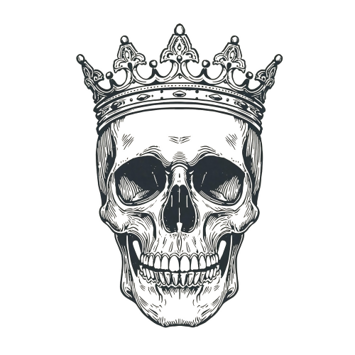 Urban Grunge Retro - Crowned Skull - T Shirt Design - Digital File Digital My Custom Designs 300 DPI PNG