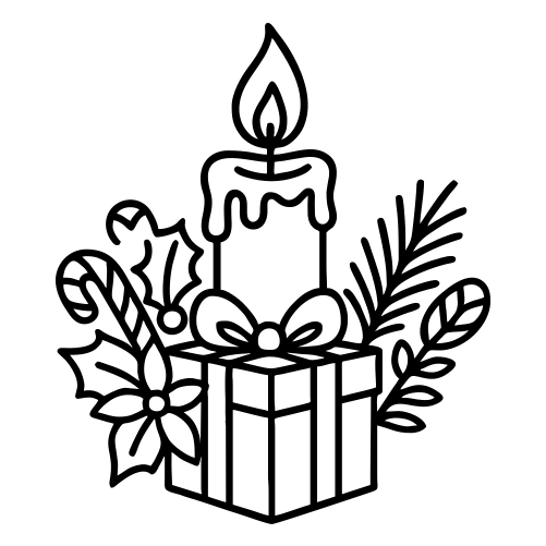 Gift Candle Sketch - Digital File - XCS Friendly Digital My Custom Designs PDF