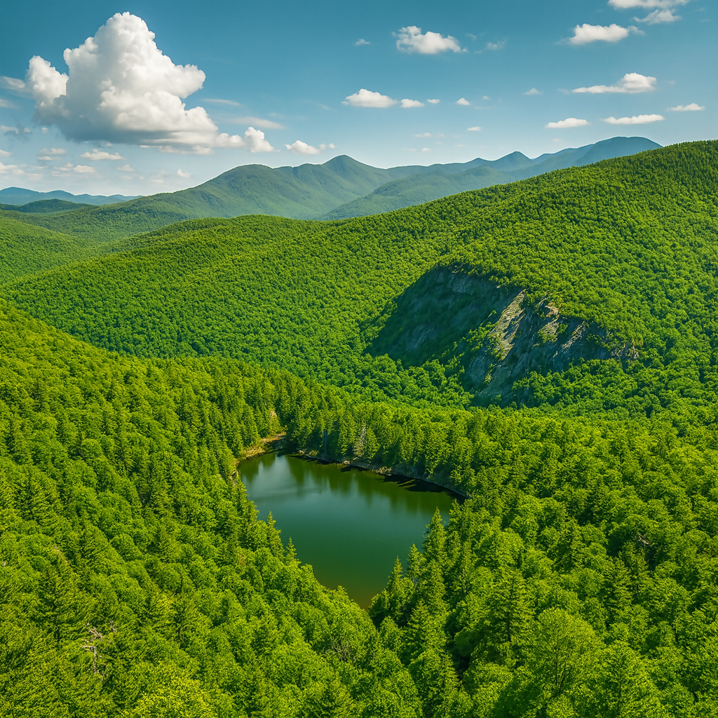 Giant's Washbowl and the Nubble Cliff - Giant Mountain Wilderness - New York United States - Rendered - Digital File