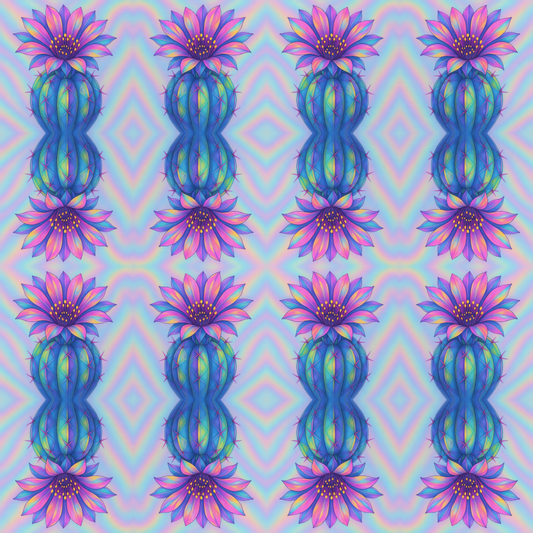Floral Geometric Fusion - Prism Cactus Flowers Pattern - Digital File Digital My Custom Designs PDF