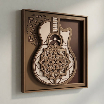 Layered Line Design - Framed Wall Art - Guitar - Digital File Digital My Custom Designs ZIP File