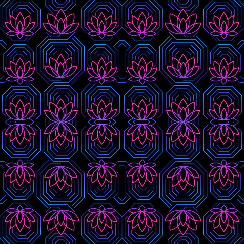 Floral Geometric Fusion - Lotus Flowers Spiraling Pattern - Digital File Digital My Custom Designs PDF