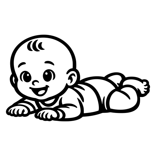 Baby Crawling - Vector Graphics - Digital File Digital My Custom Designs PDF
