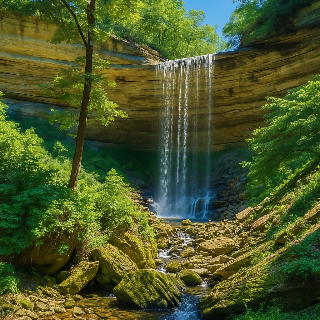 Tunnel Falls - Clifty Falls State Park - Indiana United States - Rendered - Digital File Digital My Custom Designs PDF