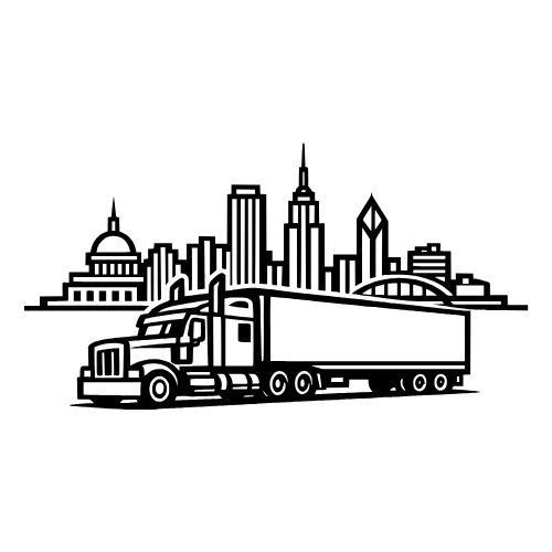 City Skyline with Truck - Vector Graphics - Digital FIle Digital My Custom Designs PDF