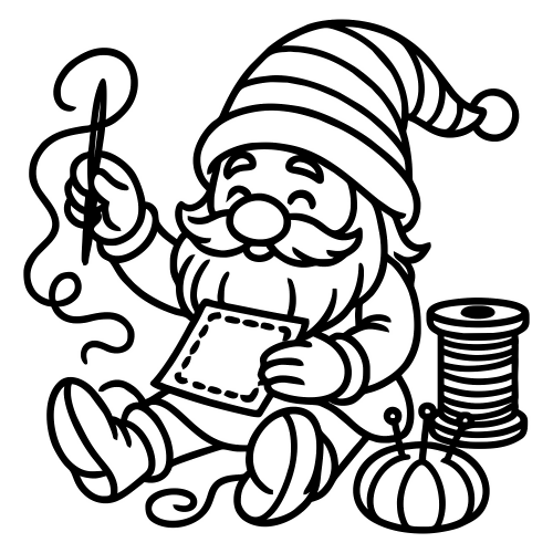 Cartoon Sewing Gnome - Digital File - XCS Friendly Digital My Custom Designs PDF