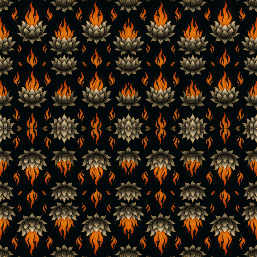 Floral and Botanical - Metallic Lotus Flowers - Pattern - Digital File Digital My Custom Designs PDF