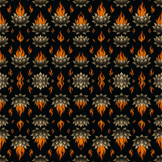 Floral and Botanical - Metallic Lotus Flowers - Pattern - Digital File Digital My Custom Designs PDF