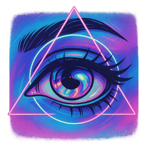 Art & Aesthetics Liquid Eye Chrome Neon - T Shirt Design - Digital File Digital My Custom Designs 300 DPI PNG