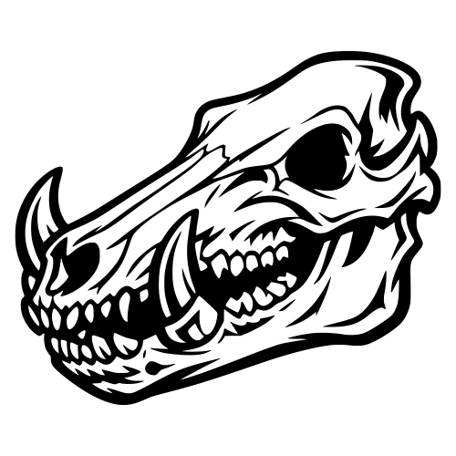 Wild Hog Skull Illustration - Digital File - XCS Friendly Digital My Custom Designs PDF