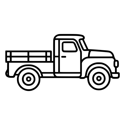 Vintage Truck Flatbed Outline - Digital File - XCS Friendly Digital My Custom Designs PDF