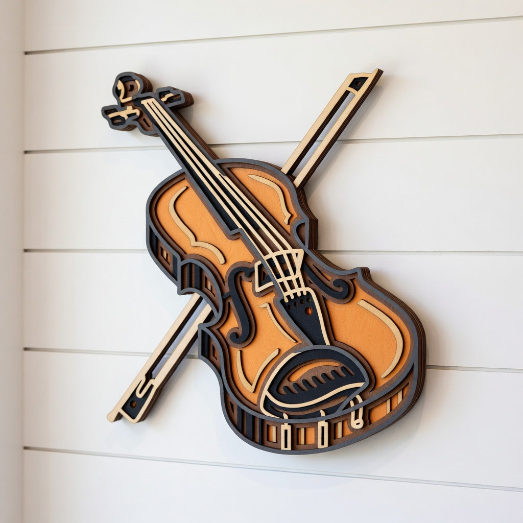 Violon - Layered Line Designs - Vehicle - Digital File - ZIP File - Digital