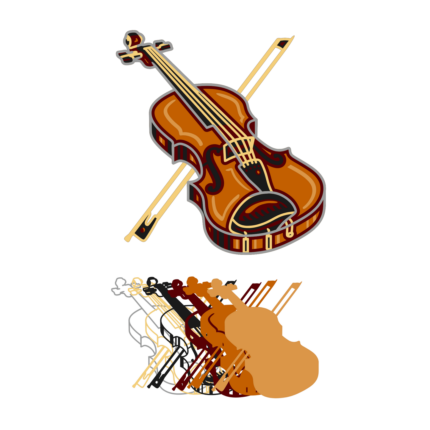 Violon - Layered Line Designs - Vehicle - Digital File Digital My Custom Designs ZIP File