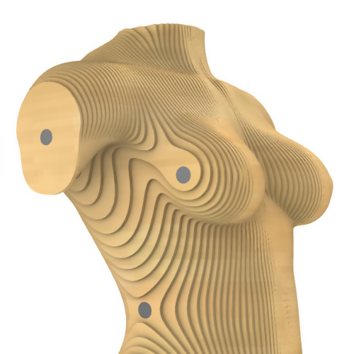 Ripple Art Layered Female Body - CNC / Laser - 1/8 inch Digital File Digital My Custom Designs