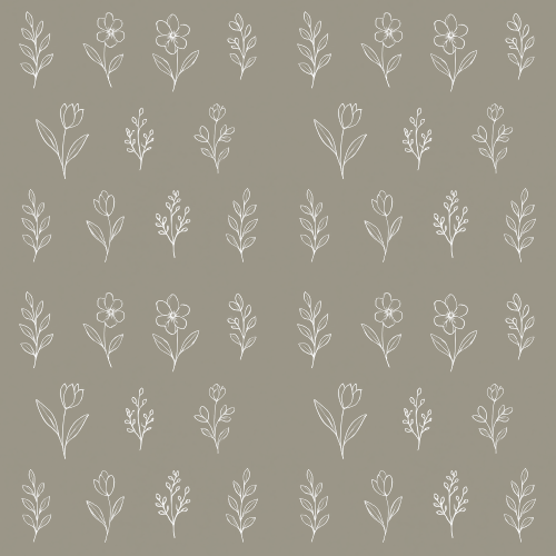 Minimal and Modern - White Minimal Floral Outlines On Pale Stone Gray - Pattern - Digital File Digital My Custom Designs PDF