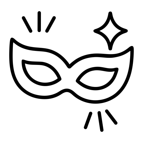 Party Mask Outline - Digital File - XCS Friendly Digital My Custom Designs PDF