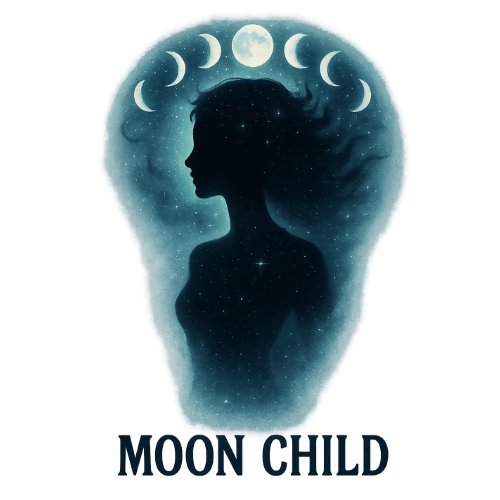 Trendy & Aesthetic Moon child - T Shirt Design - Digital File Digital My Custom Designs 300 DPI PNG